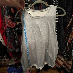 Athleta Light Gray Racerback Layering Tank Workout Shirt
